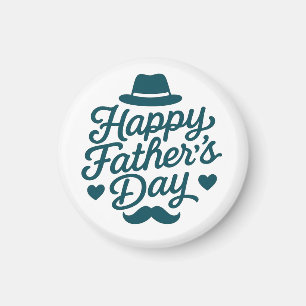Happy Father's Day Typography - snor Magneet