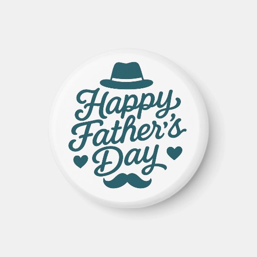 Happy Father's Day Typography - snor Magneet (Voorkant)