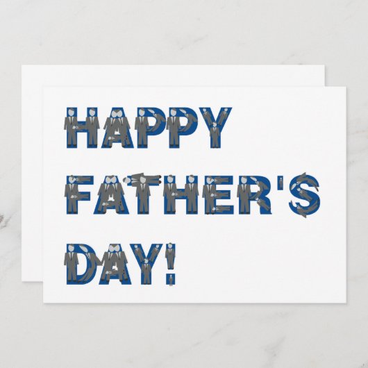 Happy Fathers Day Uitnodigingen (Voorkant / Achterkant)