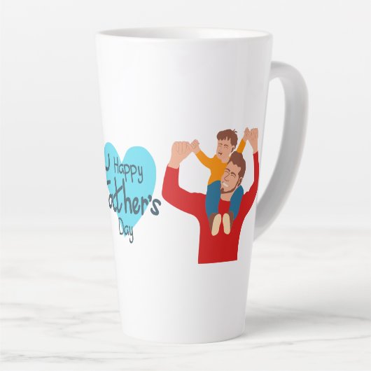 Happy Fathers Day | Vader en Zoon Latte Mok (Rechterhoek)