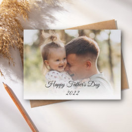 Happy Fathers Day Vakantiefoto Modern Budget Notitiekaartje