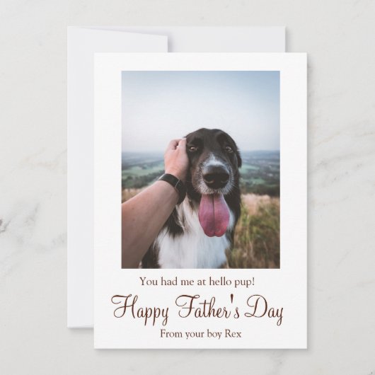 Happy Fathers Day van Dog Custom Dog Foto Notitiekaartje (Voorkant)