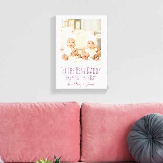 Happy Fathers Day van Twins Memories Custom Foto Canvas Afdruk (Insitu (Woonkamer))