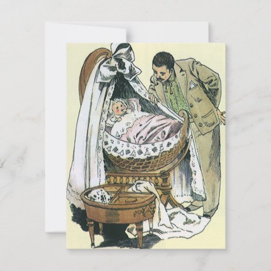 Happy Fathers Day, Victoriaans Baby Kaart (Voorkant)