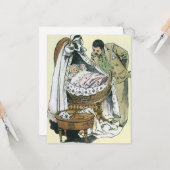  Happy Fathers Day, Victoriaans Baby Kaart (Voorkant / Achterkant in situ)