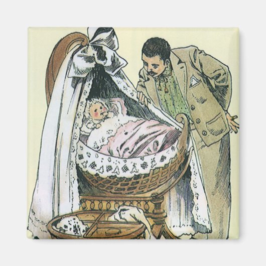  Happy Fathers Day, Victoriaans Baby Magneet (Voorkant)