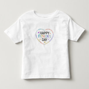 Happy Father's Day Word Cloud Heart Design Kinder Shirts