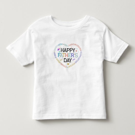 Happy Father's Day Word Cloud Heart Design Kinder Shirts (Voorkant)