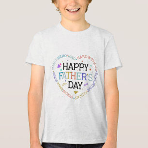 Happy Father's Day Word Cloud Heart Design Tri-Blend Shirt
