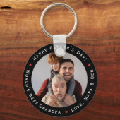 Happy Fathers Day World's Best Grandpa Cool Trendy Sleutelhanger (Voorkant)