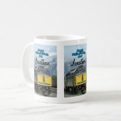 Happy Fathers Day Yellow Railroad Traine Engine Koffiemok (Voorkant links)