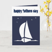 Happy Fathers Day Zeilboot Kaart (Gele Bloem)