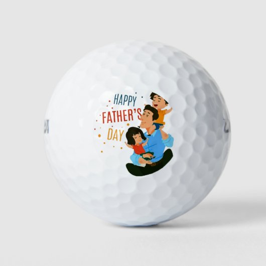Happy Fathersday met familie Golfballen (Voorkant)