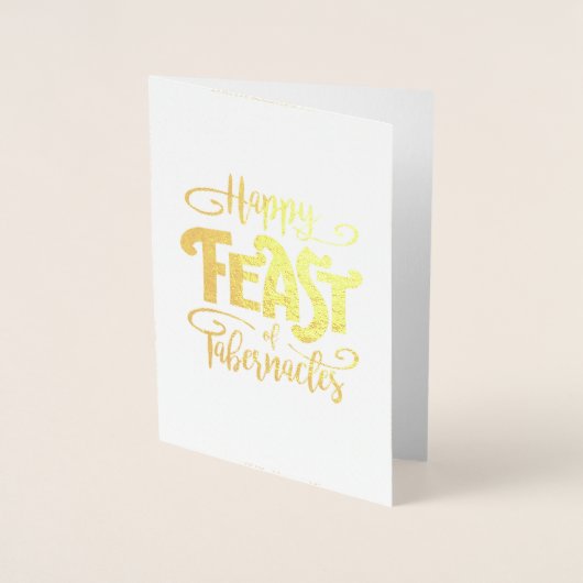 Happy Feast Gold Foil Wenskaart Folie Kaarten (Voorkant)