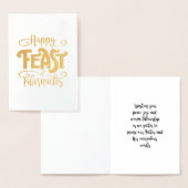 Happy Feast Gold Foil Wenskaart Folie Kaarten (Display)