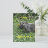 Happy February 2nd Custom Groundhog Postcards Briefkaart (Staand voorkant)