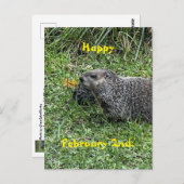 Happy February 2nd Custom Groundhog Postcards Briefkaart (Voorkant / Achterkant)
