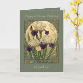Happy February Birthday Iris Flowers Kaart (Gele Bloem)
