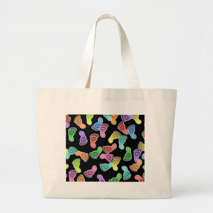 Happy Feet-achtergrond Grote Tote Bag