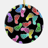 Happy Feet-achtergrond Keramisch Ornament (Voorkant)