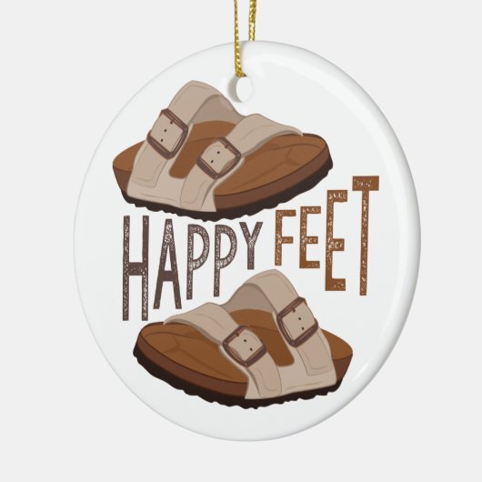 Happy Feet Keramisch Ornament (Links)
