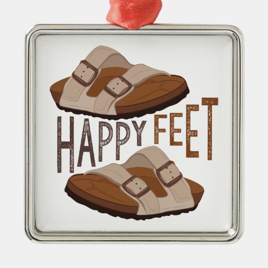 Happy Feet Metalen Ornament (Voorkant)