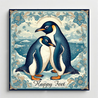 Happy Feet Penguin Ice Bird Couple Snow Glacier Magneet