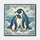 Happy Feet Penguin Ice Bird Couple Snow Glacier Magneet (Voorkant)