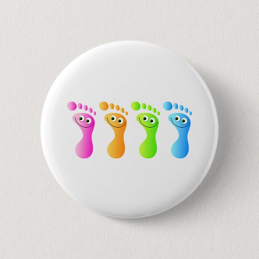 Happy Feet Ronde Button 5,7 Cm (Voorkant)
