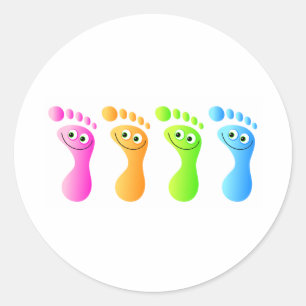 Happy Feet Ronde Sticker