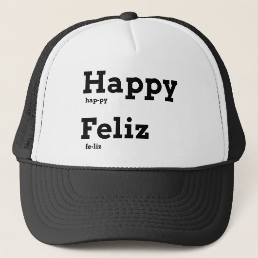 Happy Feliz Educatieve Mode Taal Flashcard Trucker Pet (Voorkant)