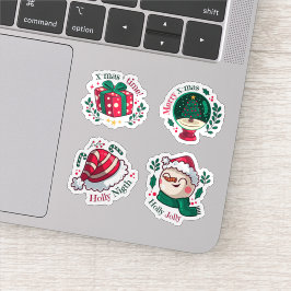 Happy festive sticker collection