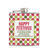 Happy Festivus Fun Flask ©NHC Heupfles (Voorkant)