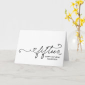 Happy Fifteenth Birthday Turning Fifteen 15th Kaart (Gele Bloem)