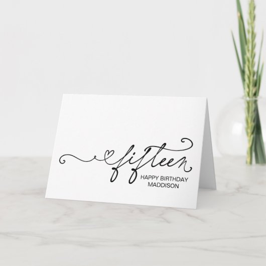 Happy Fifteenth Birthday Turning Fifteen 15th Kaart (Voorkant)