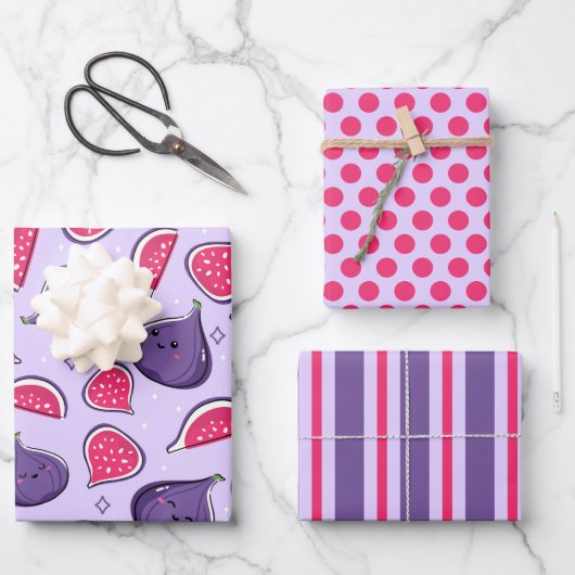 Happy Figs Wrapping Paper Set van 3 (Voorkant)