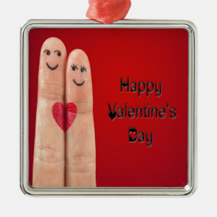 Happy Fingers Valentijnsdag Metalen Ornament