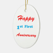 HAPPY First 1st JUBILEUM Blessings Celebrings Keramisch Ornament (Links)