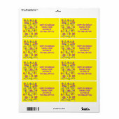 Happy First Birthday Adresetiketten, geel Etiket (Full Sheet)