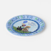 Happy First Birthday Boy and Dog Papieren Bordje (Gekanteld)