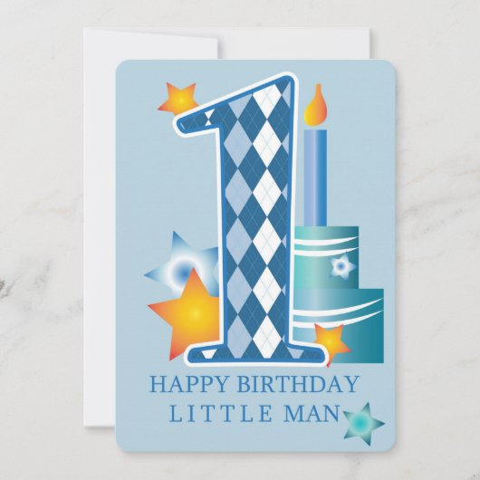 Happy First Birthday Feestdagenkaart (Voorkant)