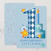 Happy First Birthday Feestdagenkaart (Voorkant / Achterkant)