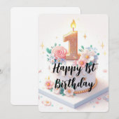 Happy First Birthday Feestdagenkaart (Voorkant / Achterkant)