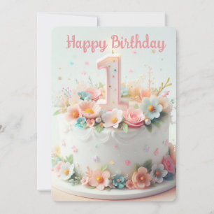 Happy First Birthday Feestdagenkaart