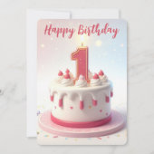 Happy First Birthday Feestdagenkaart (Voorkant)