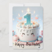 Happy First Birthday Feestdagenkaart (Voorkant)