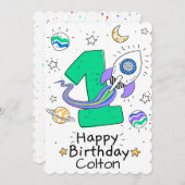 Happy First Birthday Feestdagenkaart (Voorkant / Achterkant)