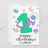 Happy First Birthday Feestdagenkaart (Voorkant)