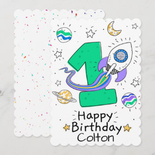 Happy First Birthday Feestdagenkaart