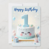 Happy First Birthday Feestdagenkaart (Voorkant)